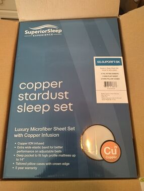 Superior Sleep Copper Stardust Microfiber Split King Sheet Set